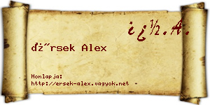 Érsek Alex névjegykártya