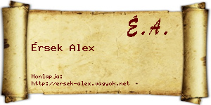 Érsek Alex névjegykártya